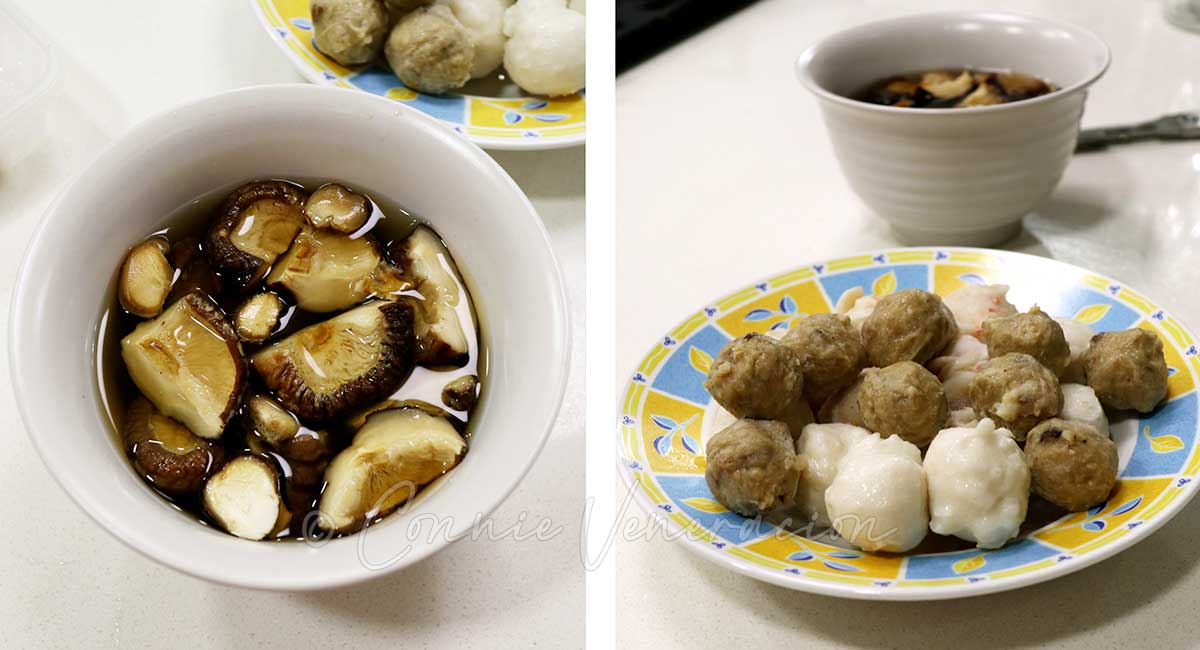 Shiitake and mixed seafood balls