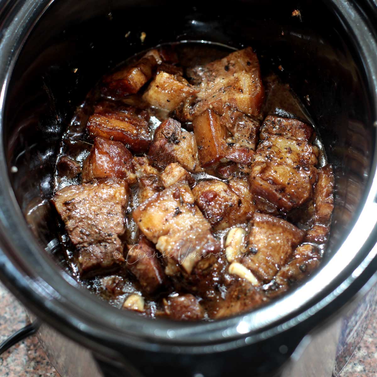Slow cooker Filipino pork adobo