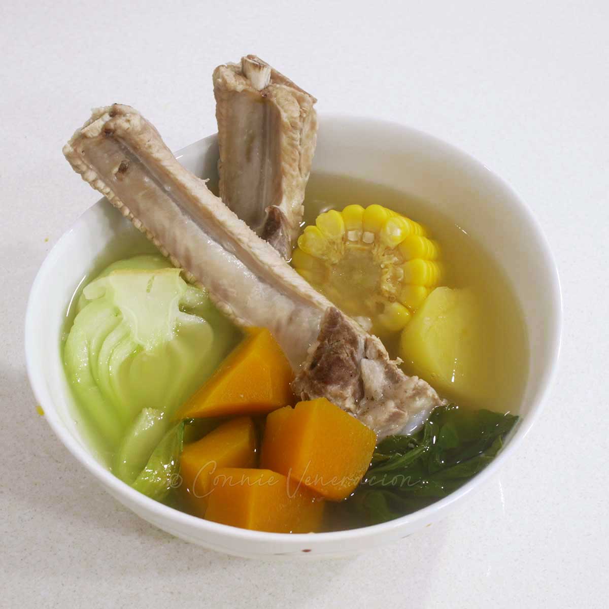 Pork ribs and vegetable soup (nilagang baboy)