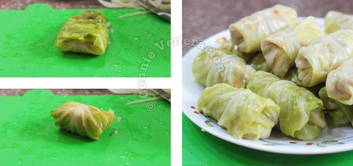 Filled and rolled cabbage leaves