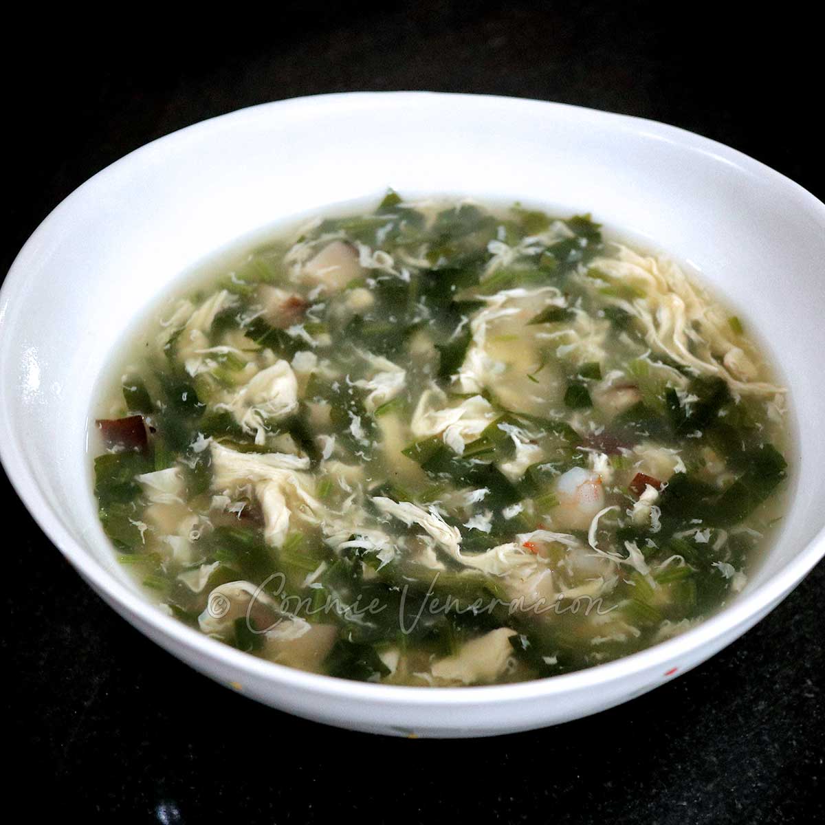 Chinese spinach (amaranth) egg drop soup