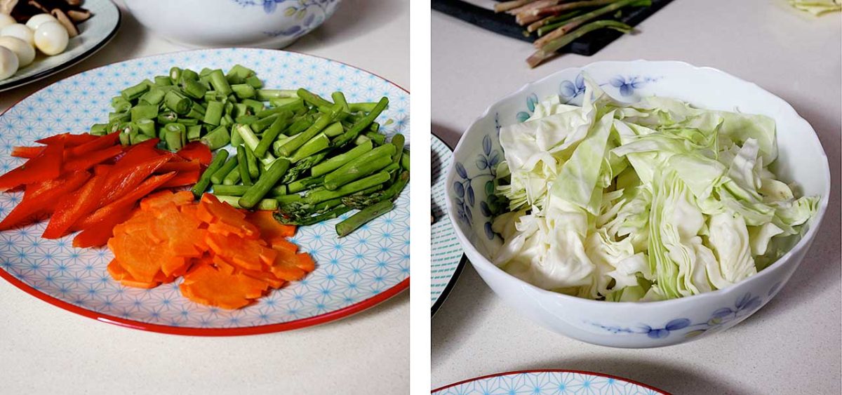 Vegetables for chicken chop suey