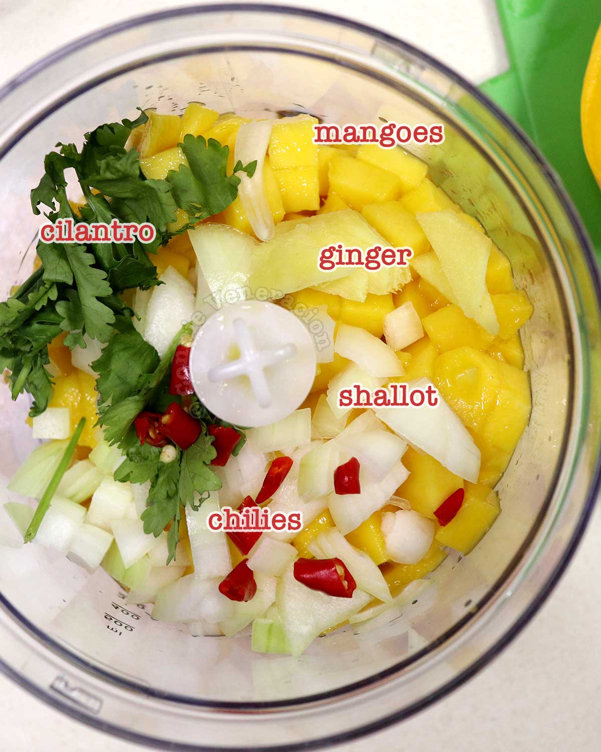 Ingredients for Thai-style mango dipping sauce