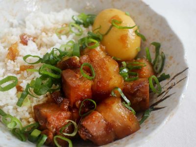 Cambodian / Vietnamese caramelized pork and eggs served with rice