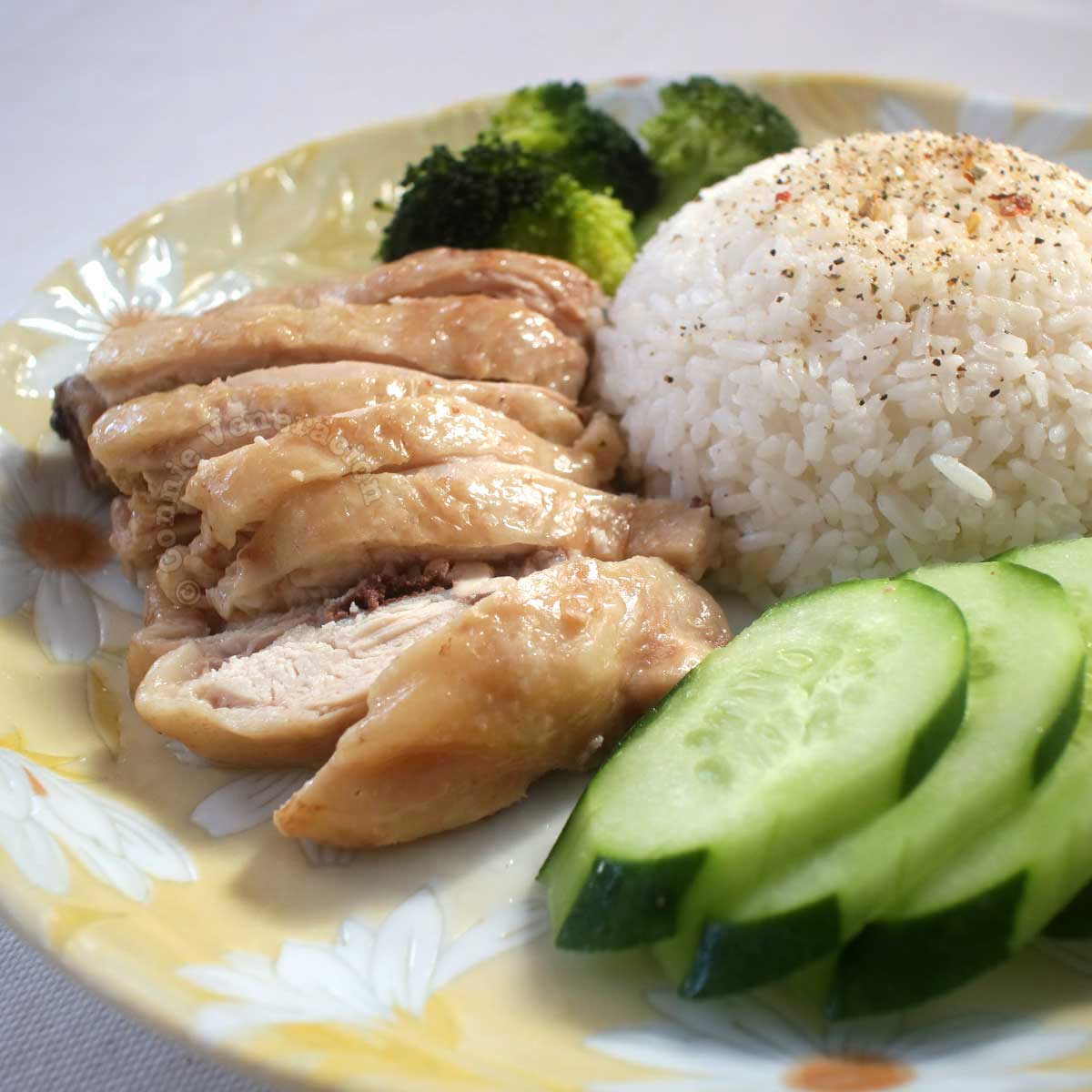 Poached chicken Hainanese-style