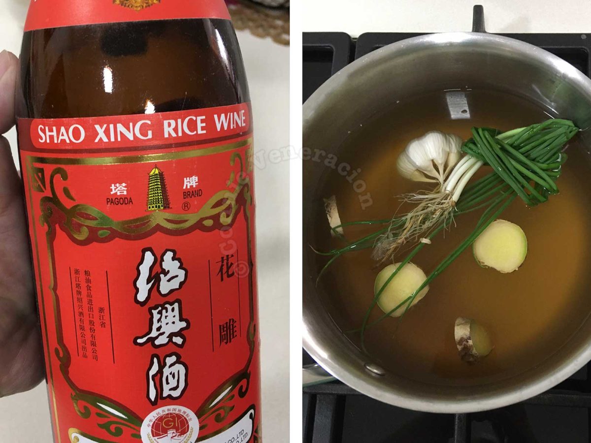 Shao xing rice wine / poaching liquid for Hainanese-style chicken