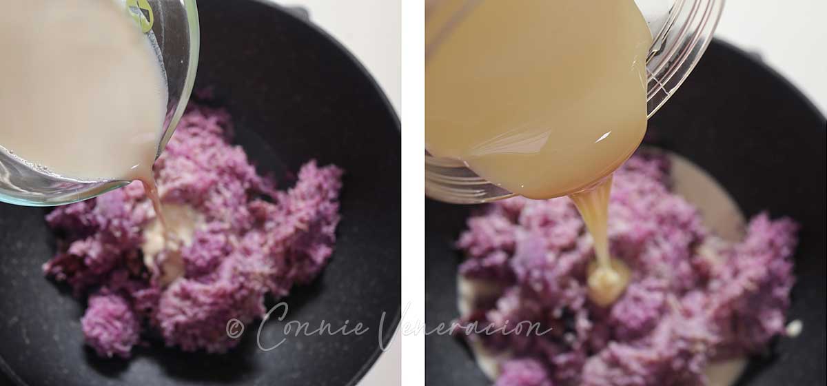 Cooking purple yam (ube) with milk
