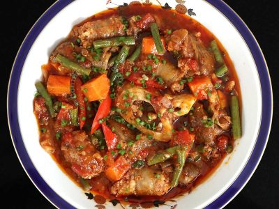 Beef and sausage stew