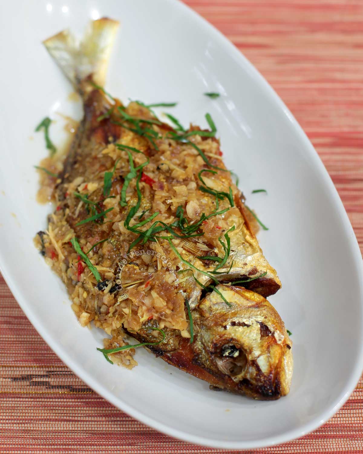 Whole fish with lemongrass and ginger sauce