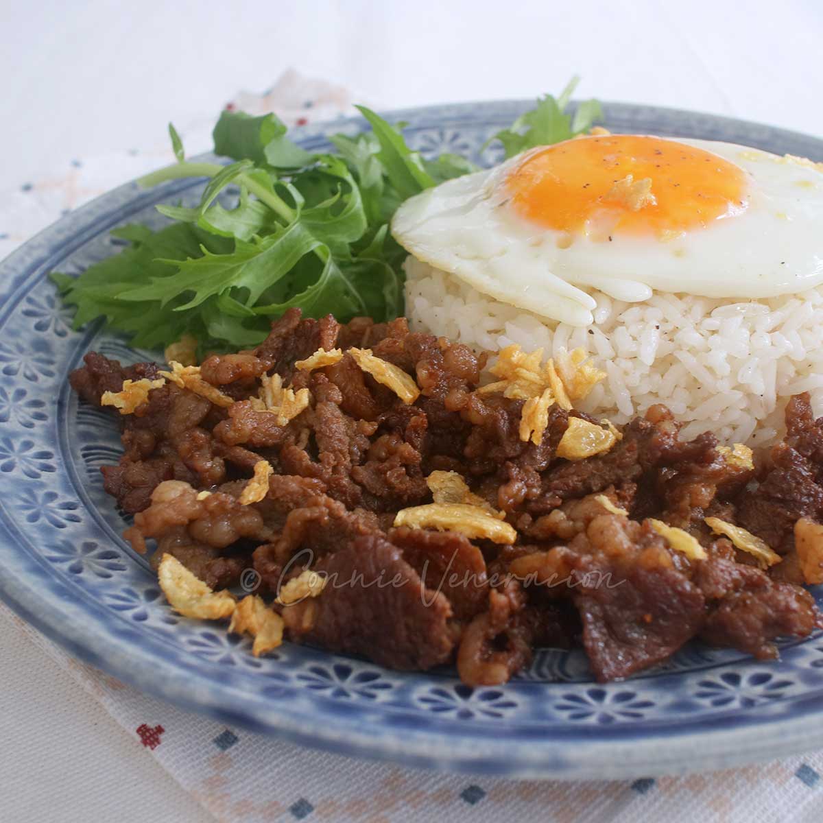 Beef, egg and rice (tapsilog)