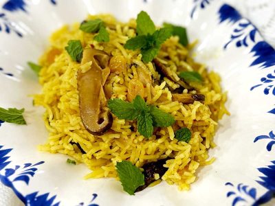 Claypot mushroom curry rice