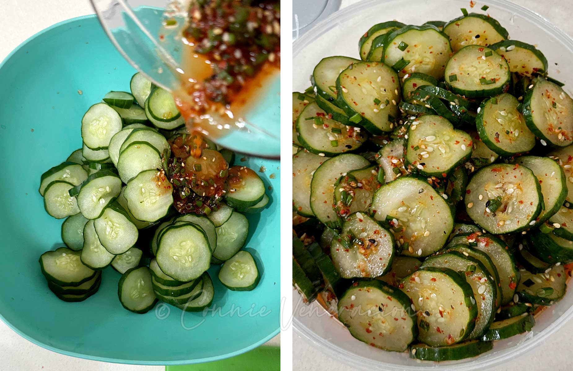 Koreaninspired spicy pickled cucumber salad