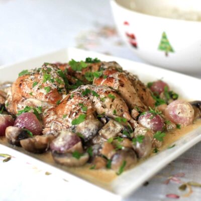 Chicken in creamy white wine sauce