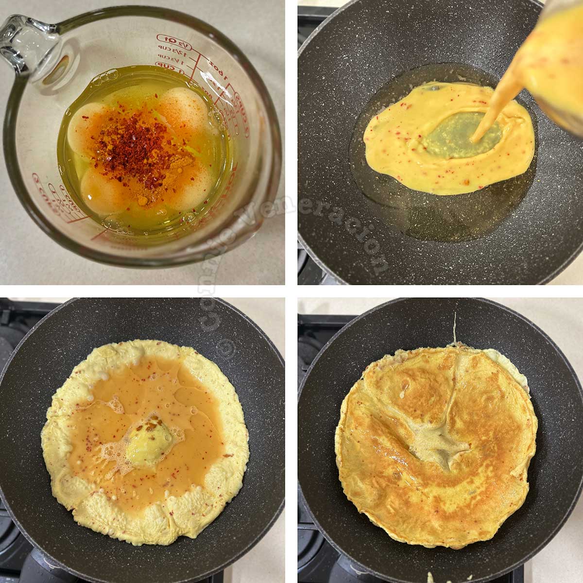 Making a fluffy omelette