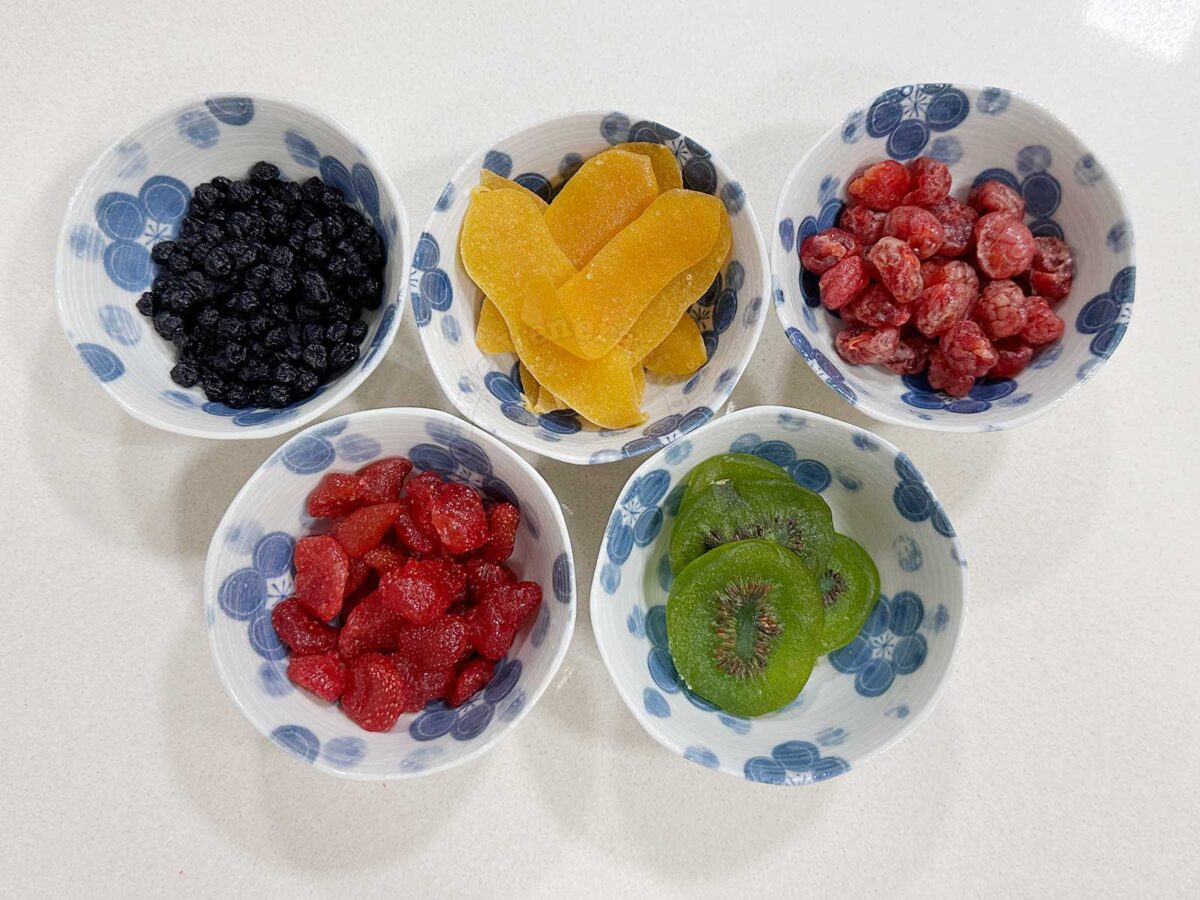 Dried fruits for trail mix