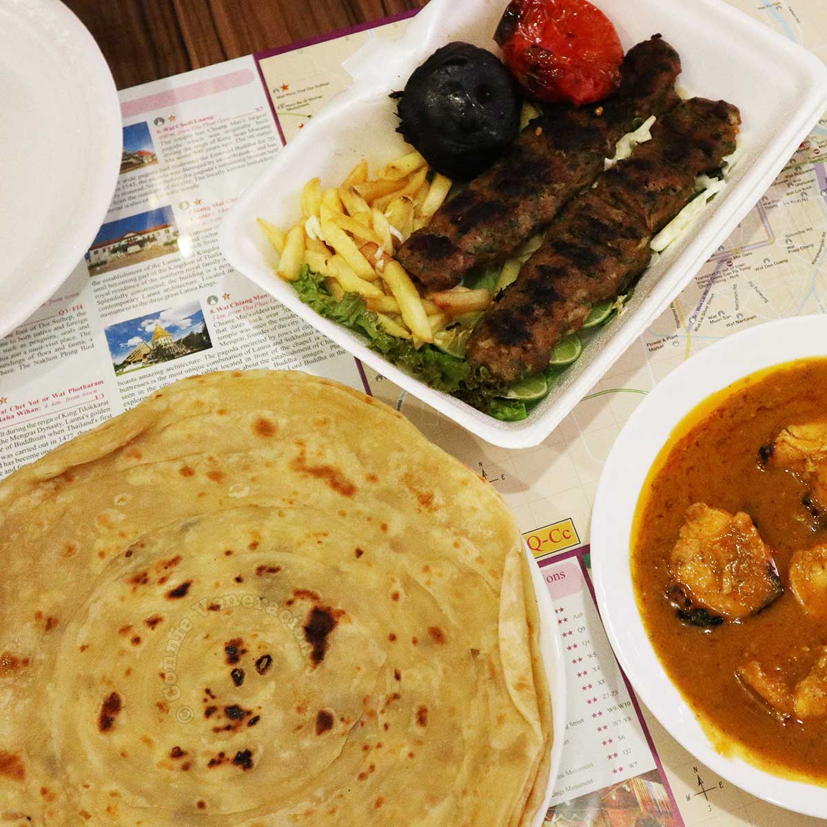 Paratha, kebobs and butter chicken in CHiang Mai