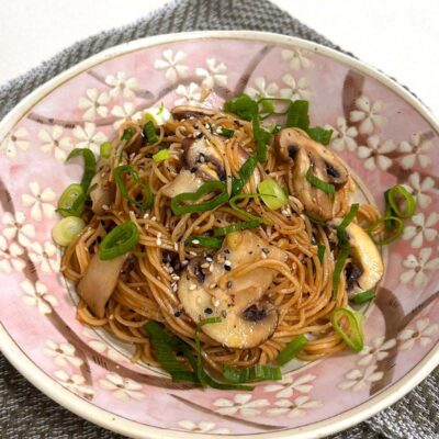 Garlic butter noodles with honey and gochujang
