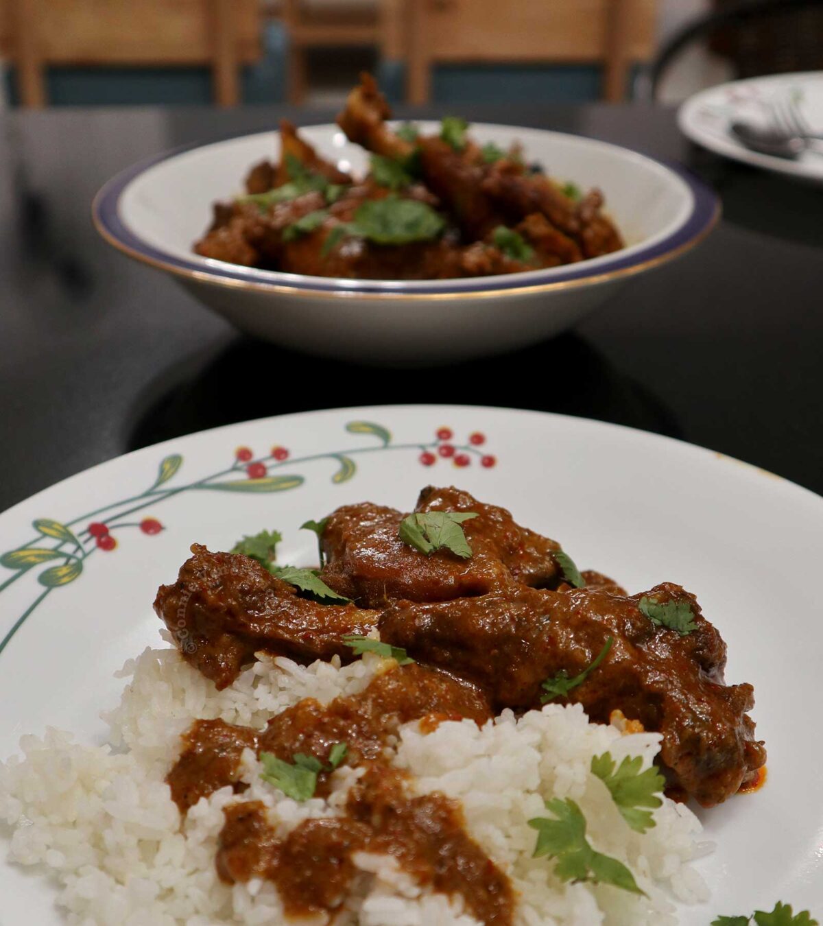 Phanaeng duck curry over rice