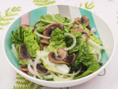 Fresh mushroom and vegetable salad lemon butter dressing