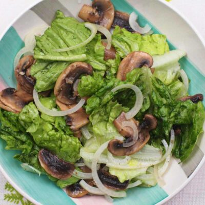 Fresh mushroom and vegetable salad lemon butter dressing