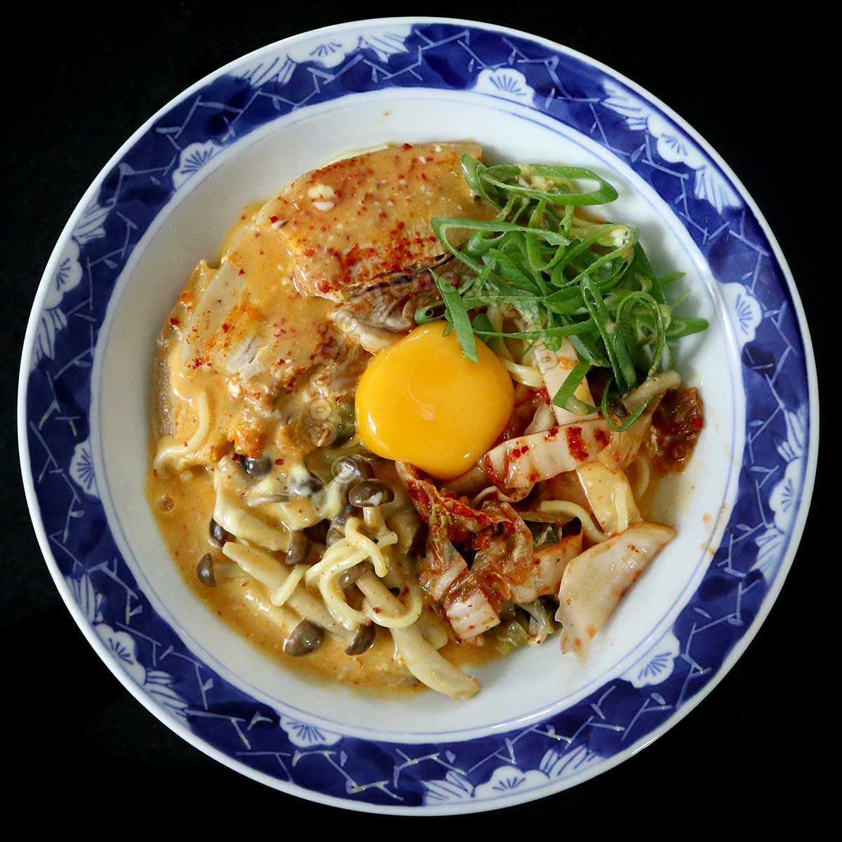 Cheese and kimchi ramen