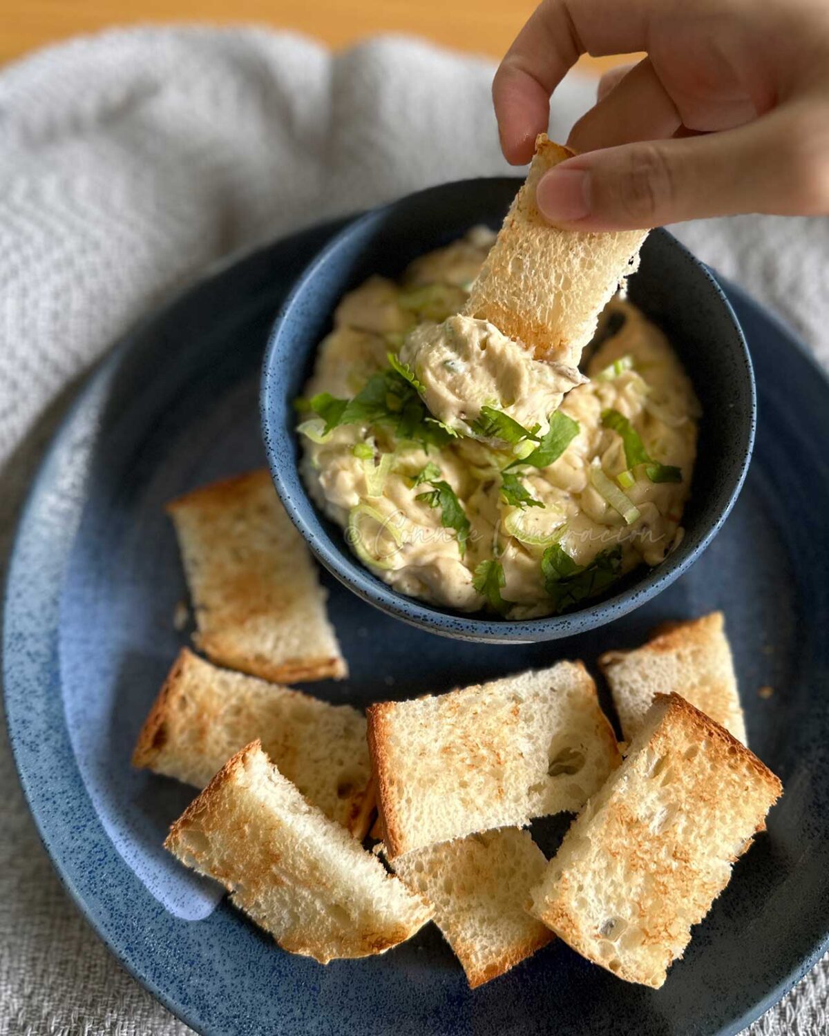 Cream cheese, sun-dried tomatoes, garlic and scallion dip