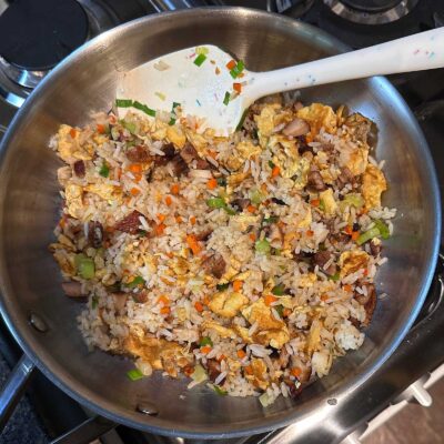 Pork and chicken BBQ fried rice