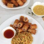 Pork and mushrooms spring rolls