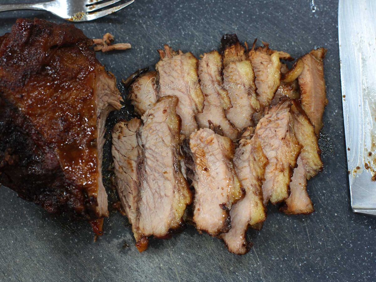 Sliced Slow Cooker Beef Brisket BBQ