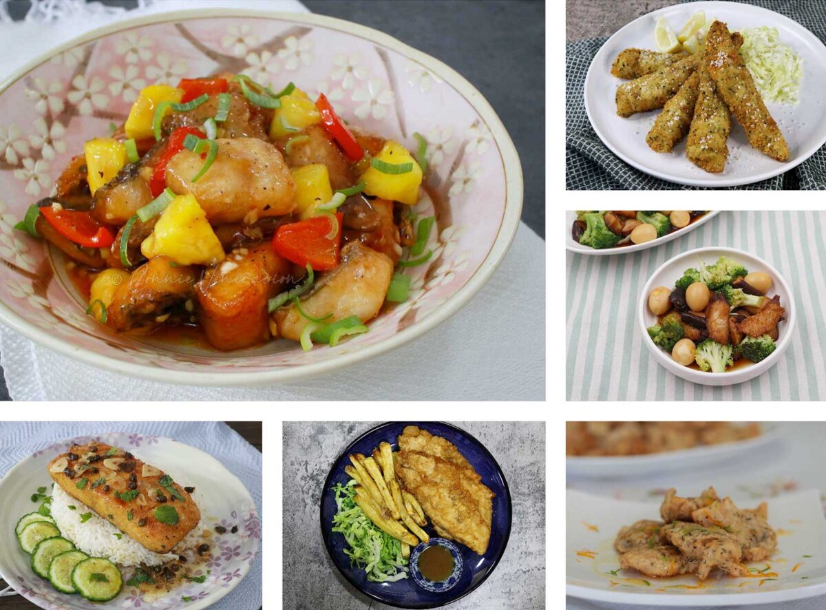 Various fish fillet dishes