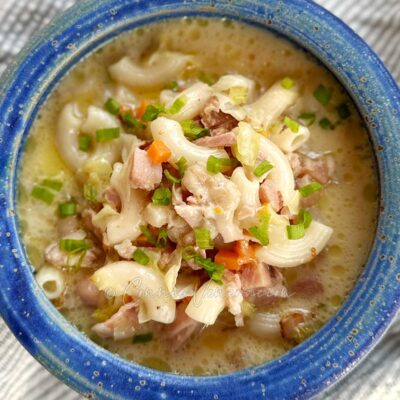 Sopas (Filipino creamy chicken macaroni soup)