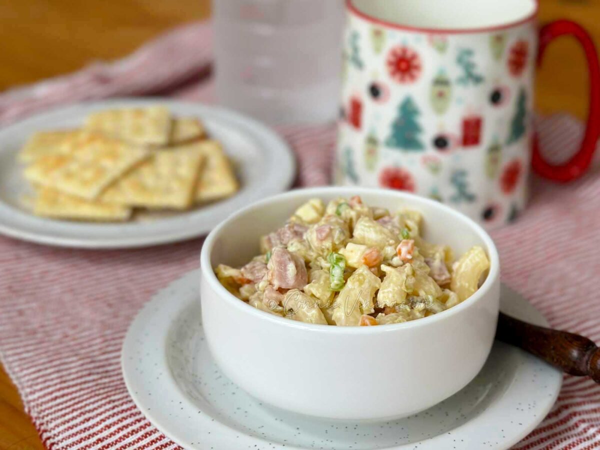 Ham and macaroni salad
