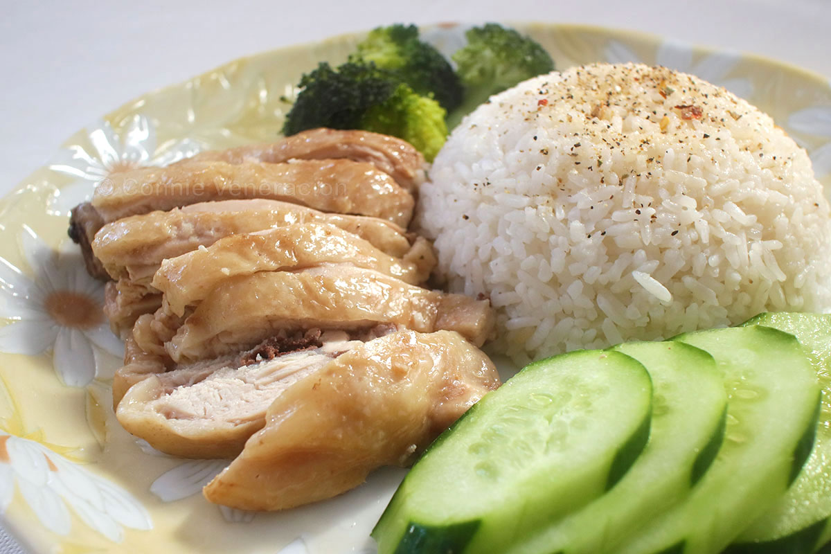 Poached chicken Hainanese-style
