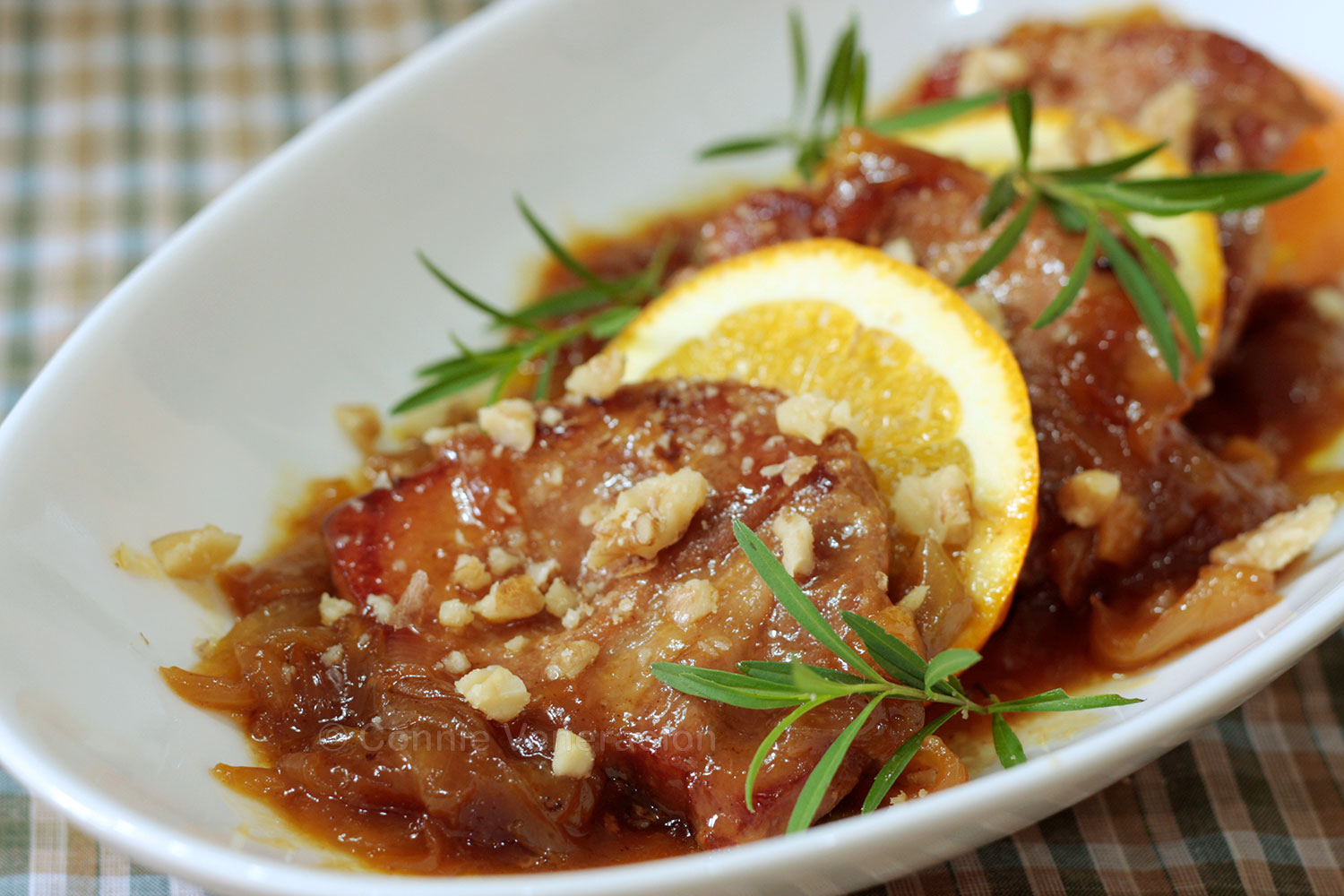Pork chops with honey orange sauce
