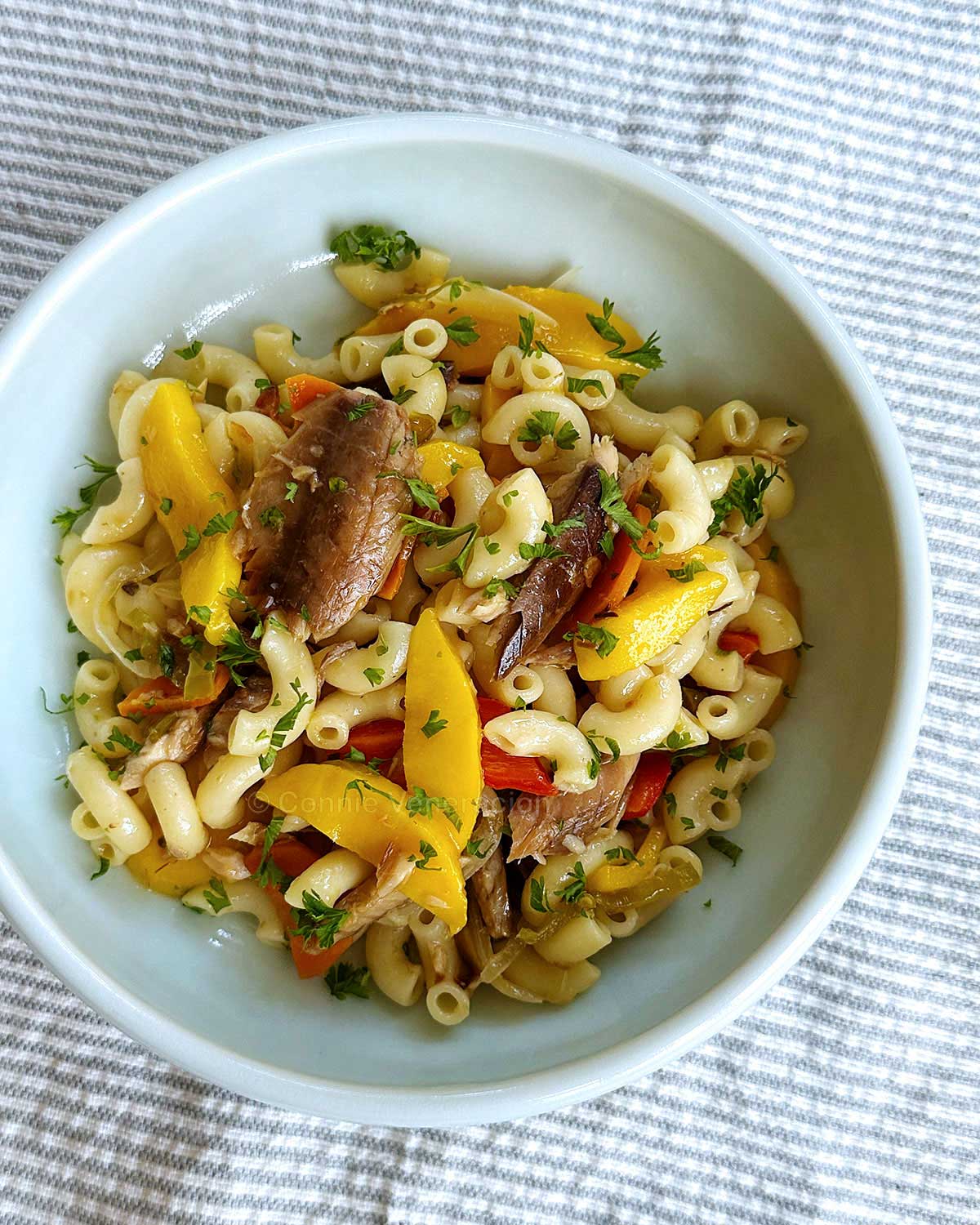 Spicy pasta tinapa with sweet mangoes