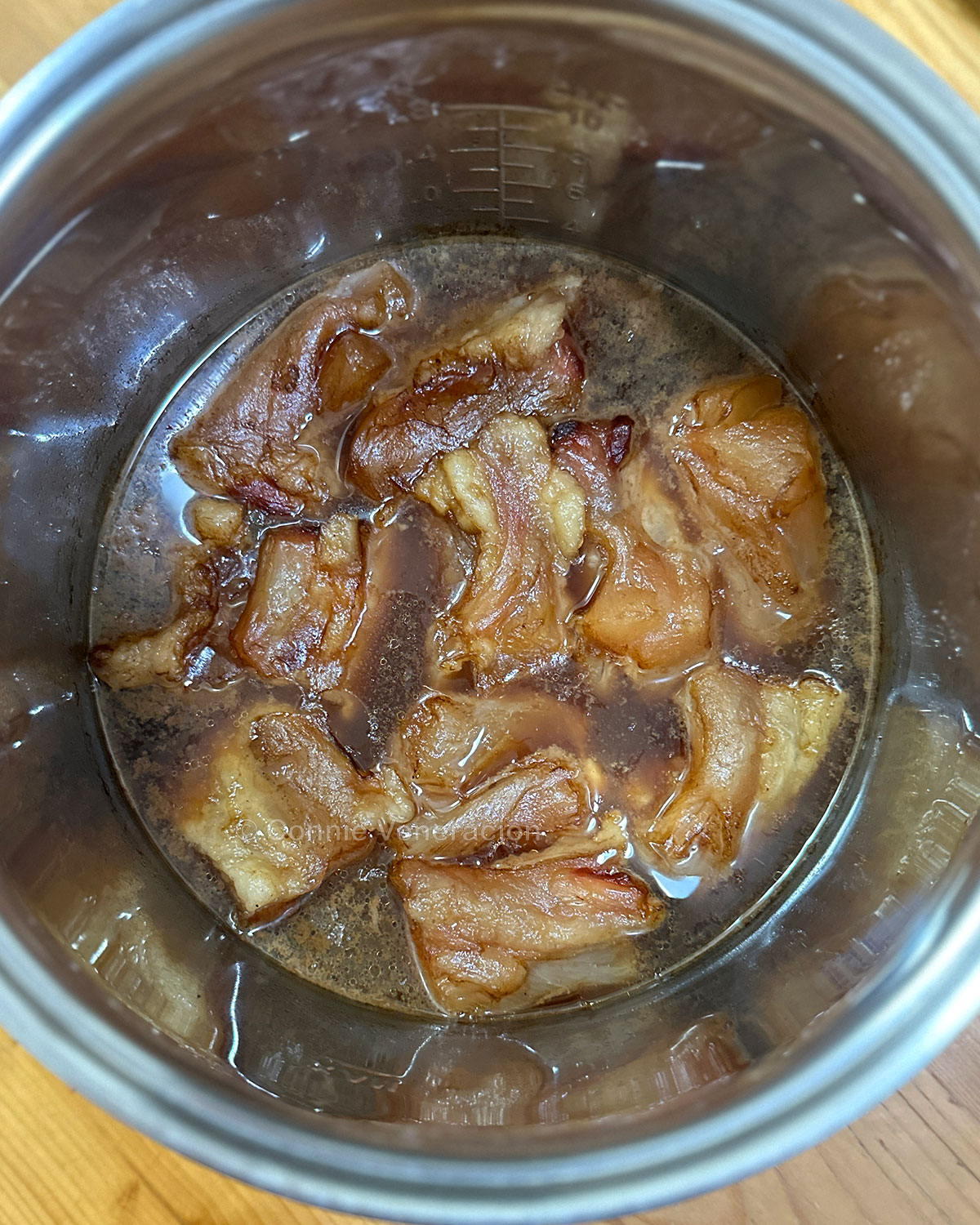 Beef tendon slow cooked for eight hours